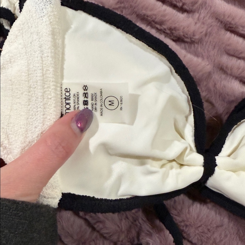 Montce Cream and Black swim set size medium - Picture 3 of 7